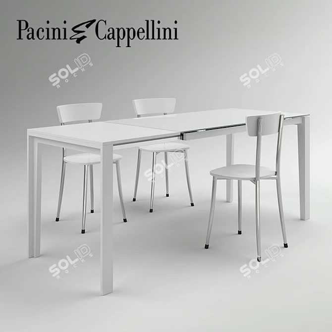 PACINI e CAPPELLINI Modern Dining Set 3D model image 1