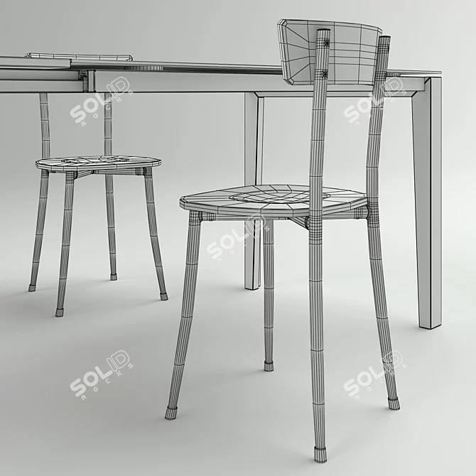 PACINI e CAPPELLINI Modern Dining Set 3D model image 3