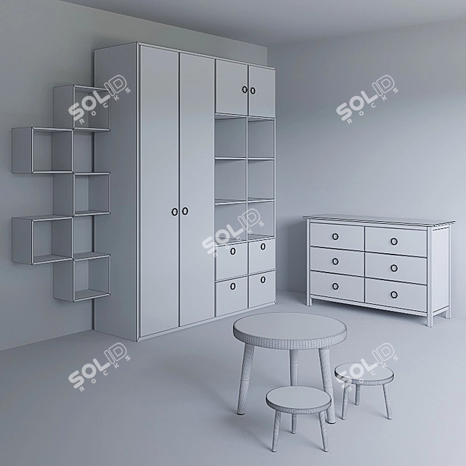 Adorable Kids Room Furniture 3D model image 3