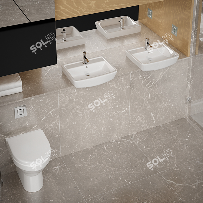 Modern Bathroom Set 3D model image 2