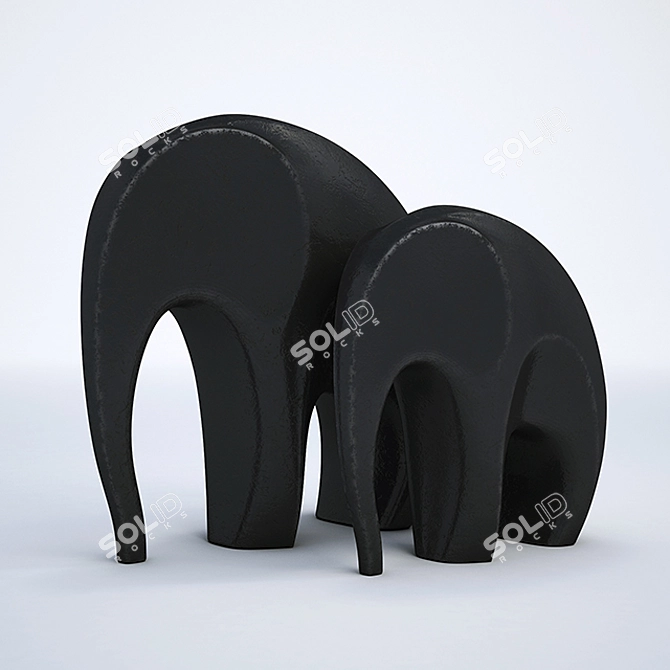 Graceful Elephant Sculpture 3D model image 1