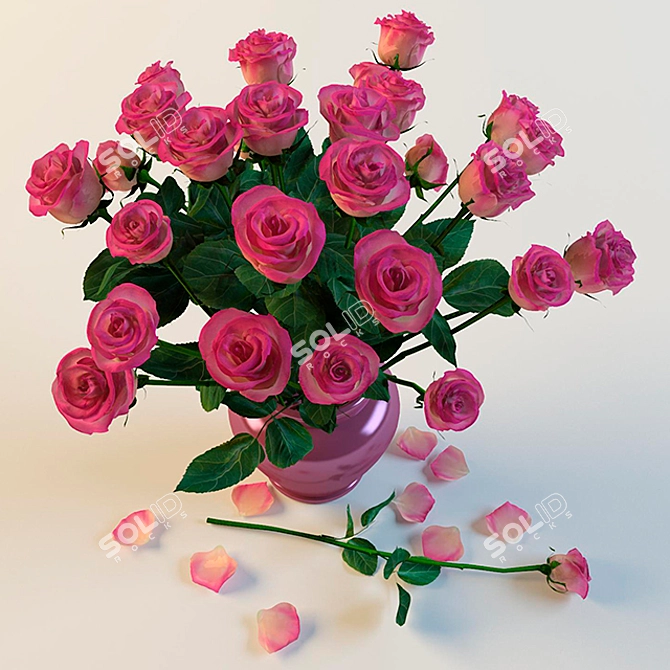 Blooming Beauty: Stunning Russian Roses 3D model image 2