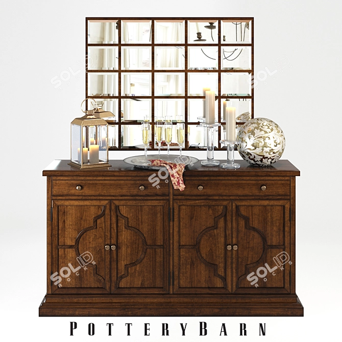 Sleek Modern Lorraine Buffet 3D model image 1