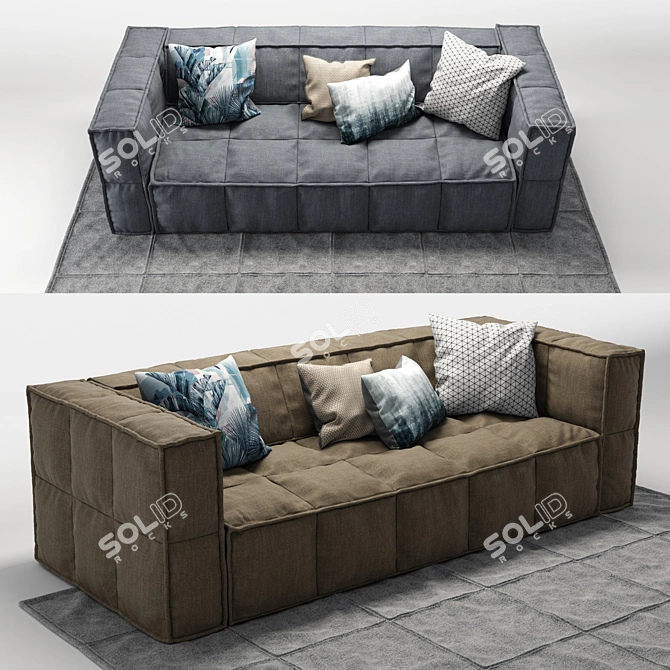 Sleek Scandinavian Sofa by HK Living 3D model image 2