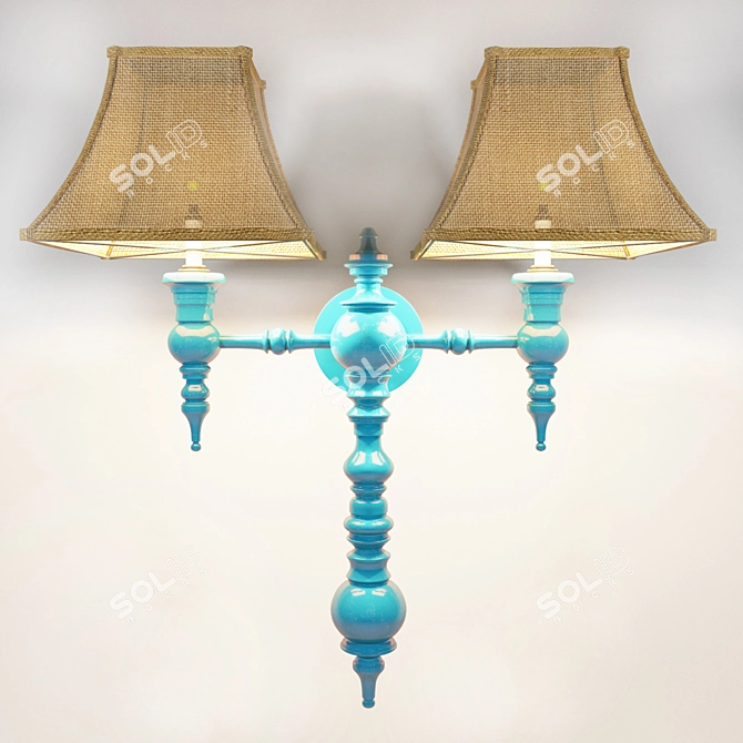 Cap Ferrat Bleu Double Sconce 3D model image 1