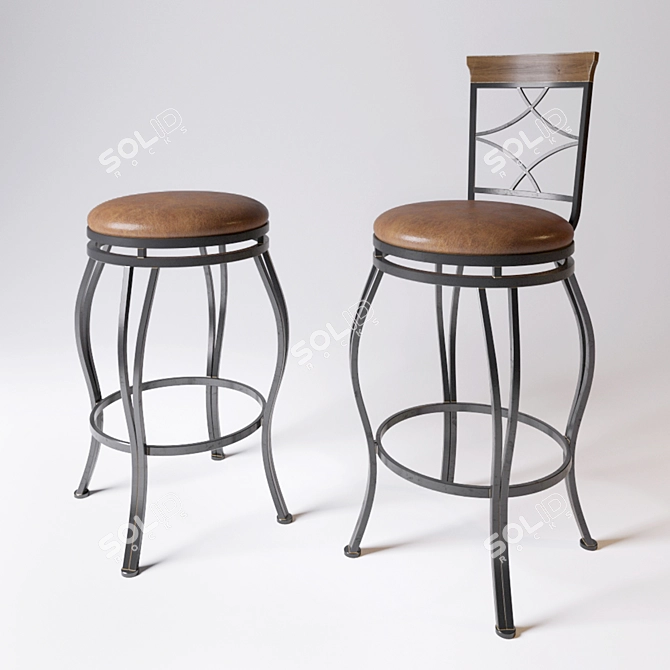 Bolivia Swivel Bar Chair: Elegant Design, Premium Quality! 3D model image 1