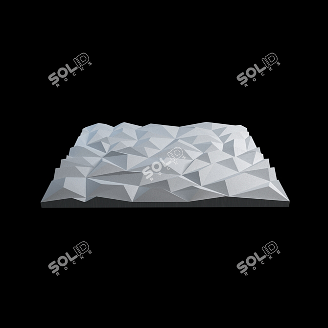 Elegant 3D Crystal Panel 3D model image 2