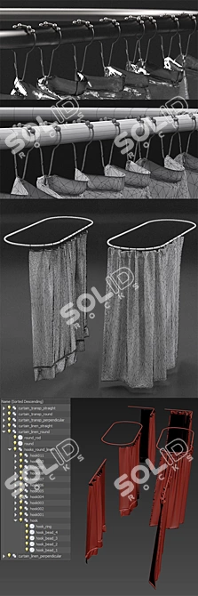 Title: Restoration Hardware Shower Curtains 3D model image 2