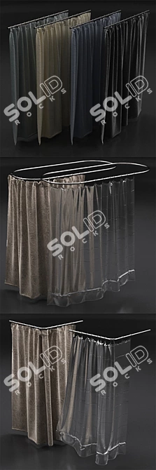 Title: Restoration Hardware Shower Curtains 3D model image 3