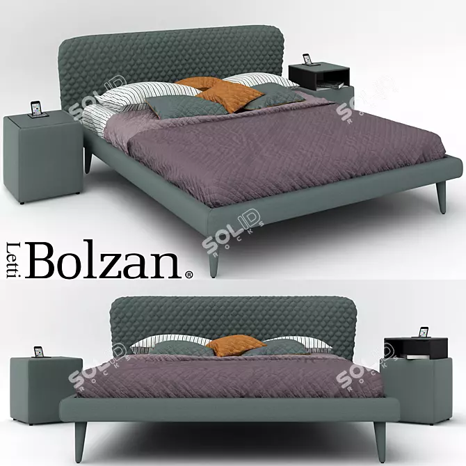 Italian Bolzan Corolle Bed Set 3D model image 1