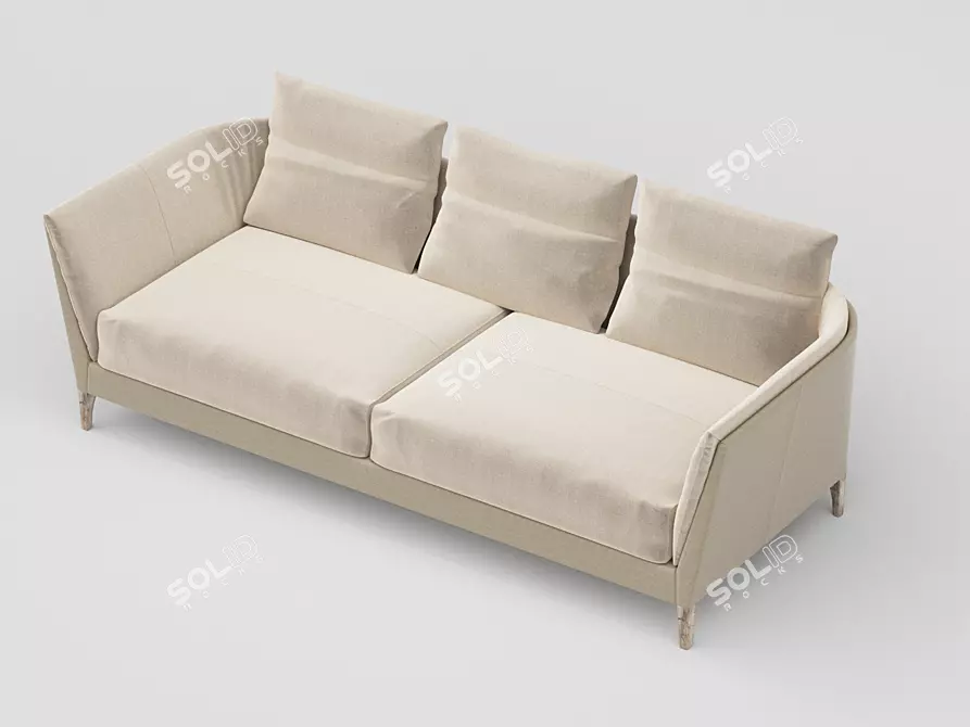 Luxury Leather Sofa: Poltrona Frau "Bretagne 3D model image 2