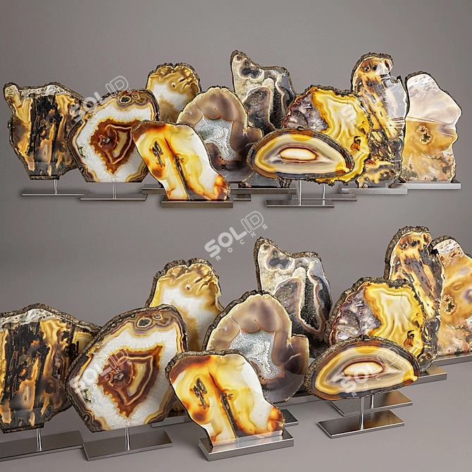 Elegant Agate Decor Set 3D model image 1