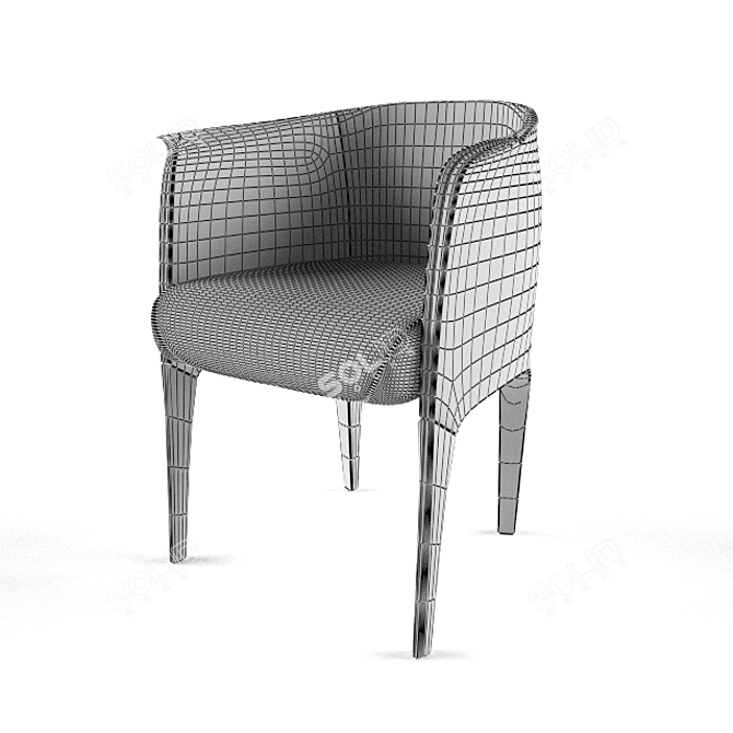 Modern Black Cracked Leather Design Chair 3D model image 2