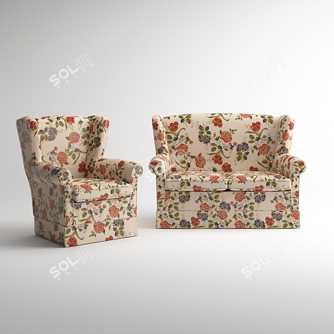 Italian Handmade Bergere Sofa by Presalotto 3D model image 1