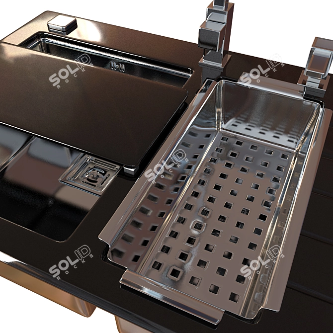 Crystalix 20 Kitchen Sink: Elegant & Practical 3D model image 3