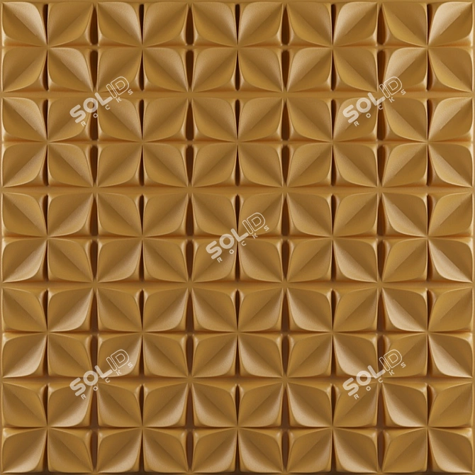 3D Gypsum Wall Panels - Flower & Piramide 3D model image 2