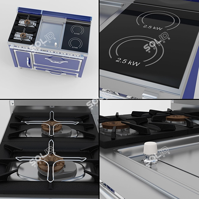 Tuscany Range: Traditional Elegance & Powerful Burners 3D model image 2