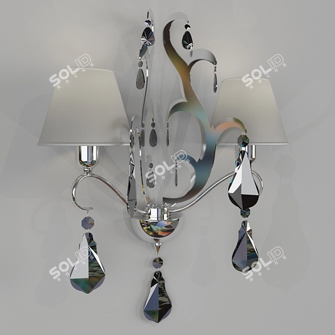 Elegant Crystal Sconce 3D model image 1