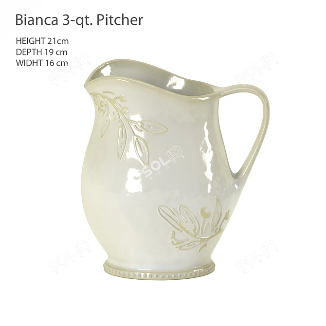 Elegant Certified International 3-qt. Pitcher 3D model image 1