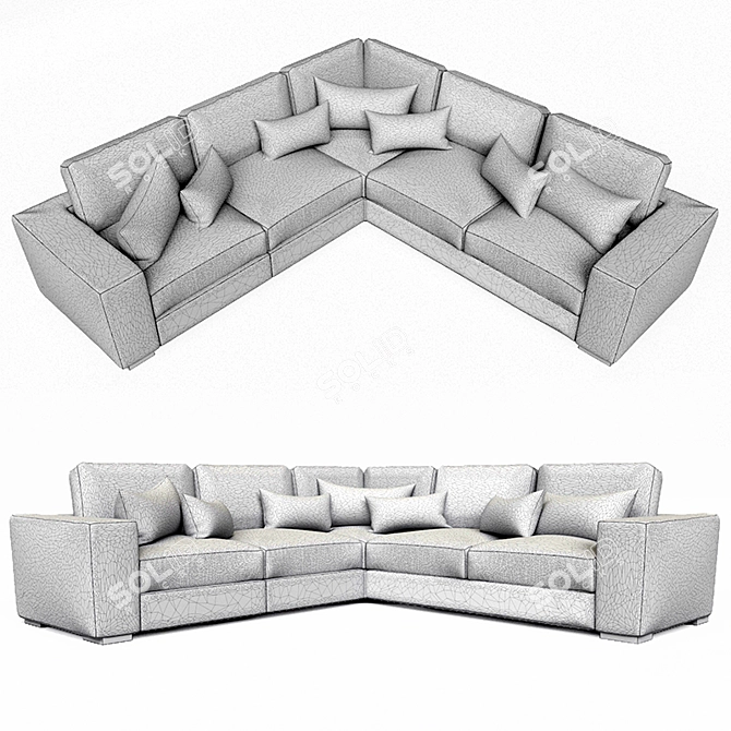 Modern Upholstered Sofa 3D model image 2