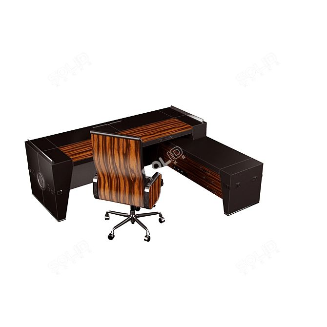 Elegant ART EDGE Desk and Chair 3D model image 2