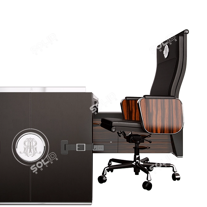 Elegant ART EDGE Desk and Chair 3D model image 3