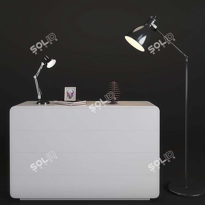 Modern ESF Chest of Drawers 3D model image 1