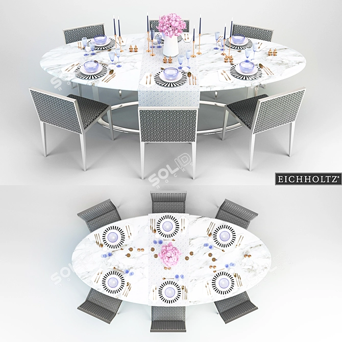 Elegant Group Dining with Hearst 3D model image 1