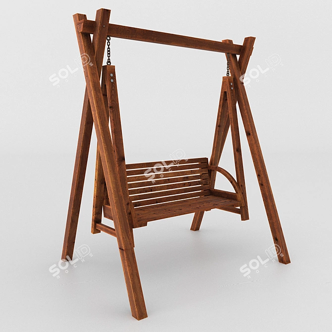 Elegant Outdoor Swing Set 3D model image 1