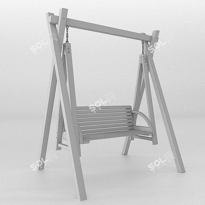 Elegant Outdoor Swing Set 3D model image 2