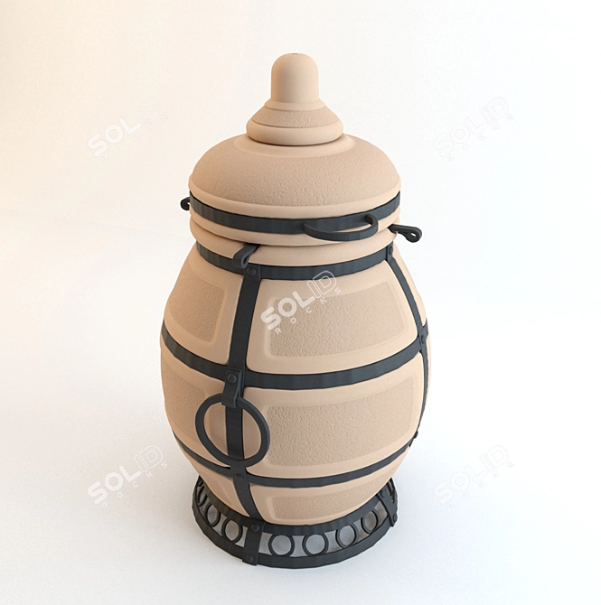 Authentic Tandyr Clay Oven 3D model image 1