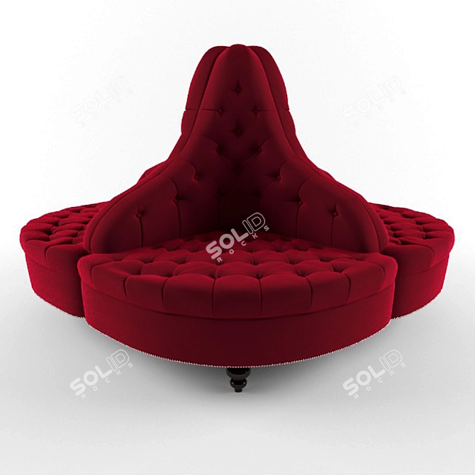 Luxurious Round Sofa 3D model image 1