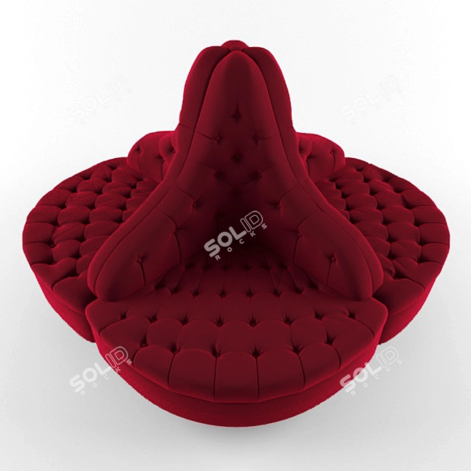 Luxurious Round Sofa 3D model image 2