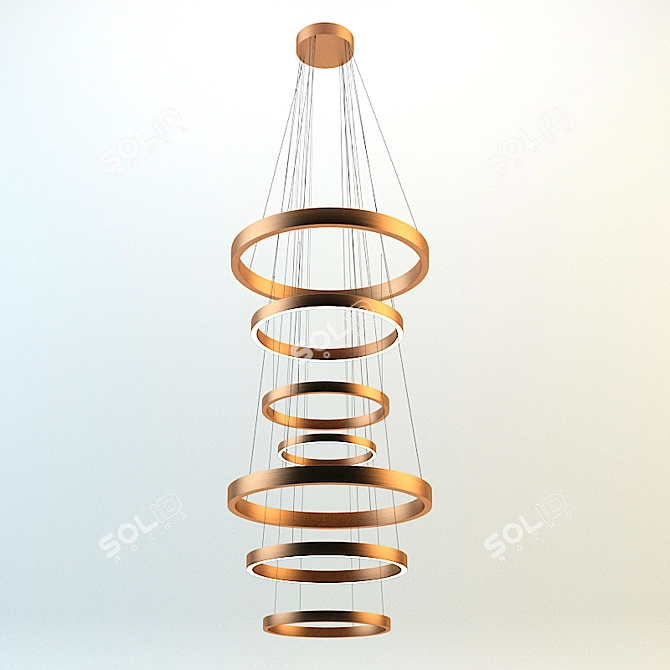 Luxury Light Ring Chandelier 3D model image 2