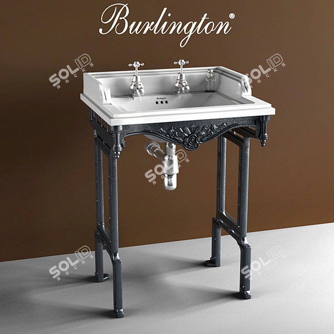 Classic English Basin with Pedestal - Burlington_T38 ALU_B15 1TH 3D model image 1