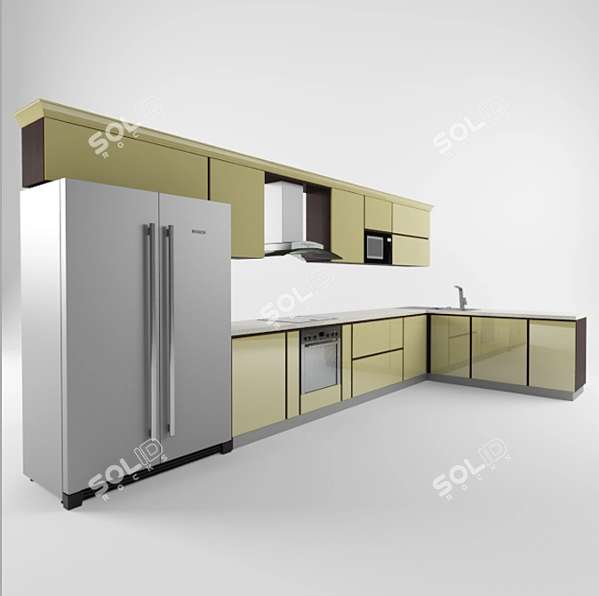Модерная кухня Мекран 3D model image 1