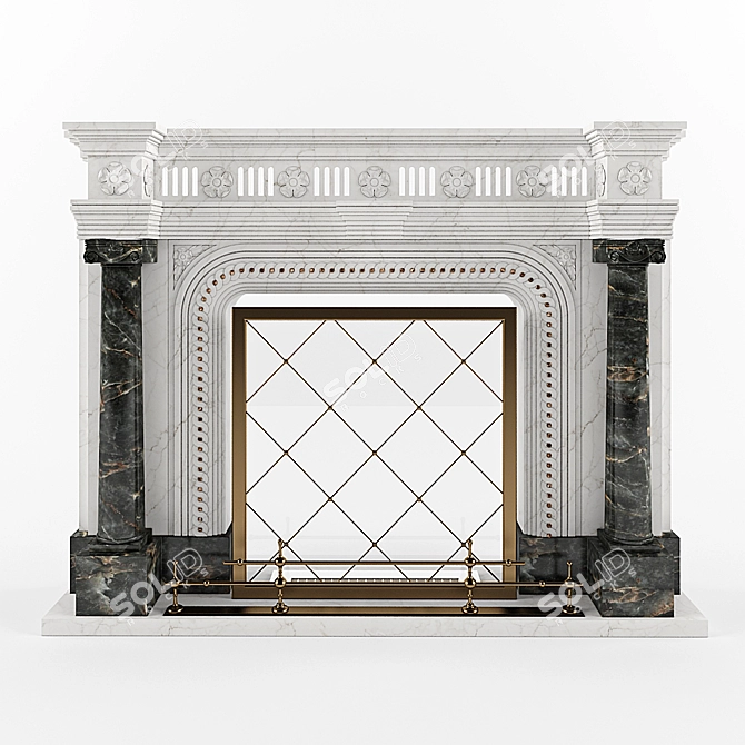 Sleek Modern Fireplace - 1550mm 3D model image 2