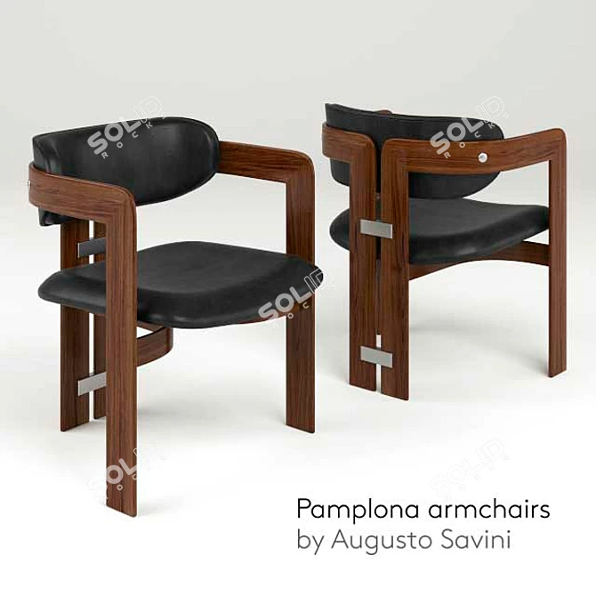 Italian Designer Savini's Pamplona Chair 3D model image 1