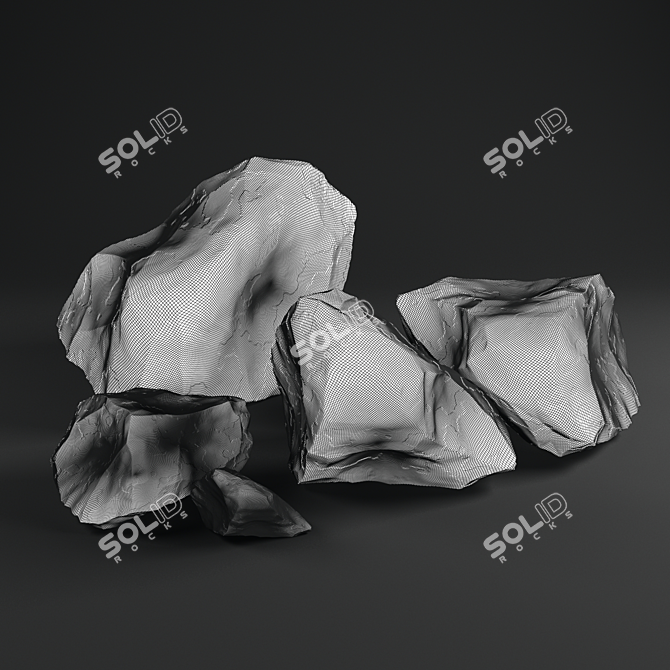 Serenity Stones: Assorted Natural Mountain Stones 3D model image 2