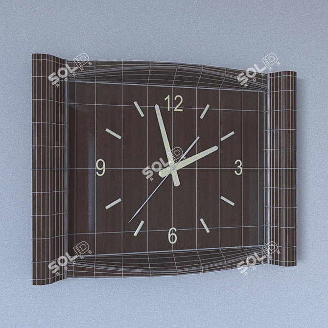 Wooden Style Wall Clock 3D model image 3