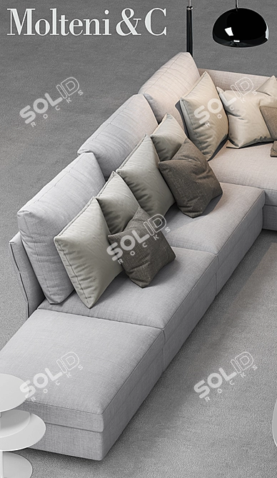 Elegant Molteni Sofa 3D model image 2