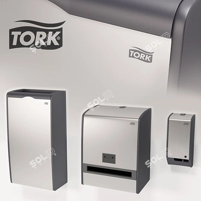 TORK Touch Dispenser Set + Basket 3D model image 1