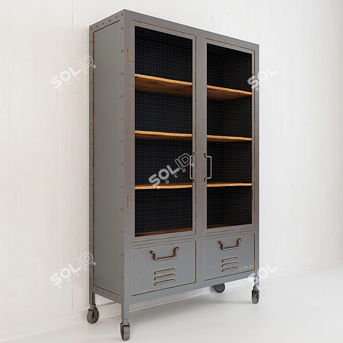 Industrial Iron Cabinet 3D model image 2