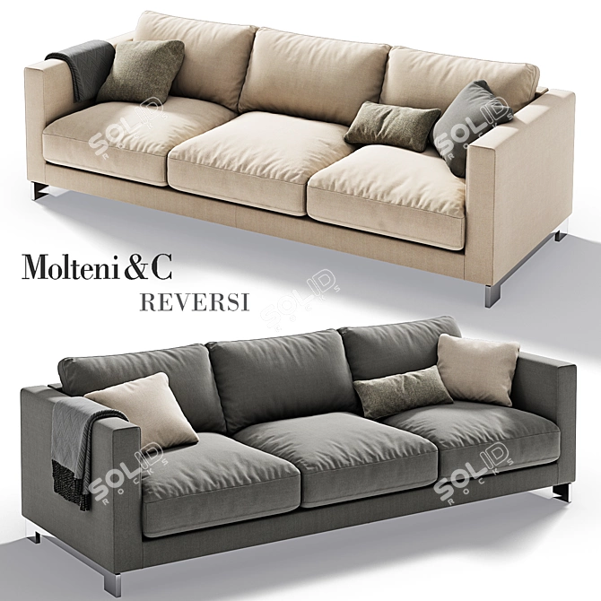 Molteni & C Reversi 2-Seater Sofa 3D model image 1