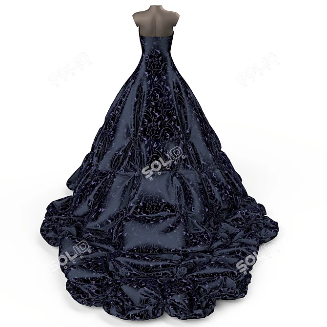 Elegant Mannequin Evening Dress 3D model image 3