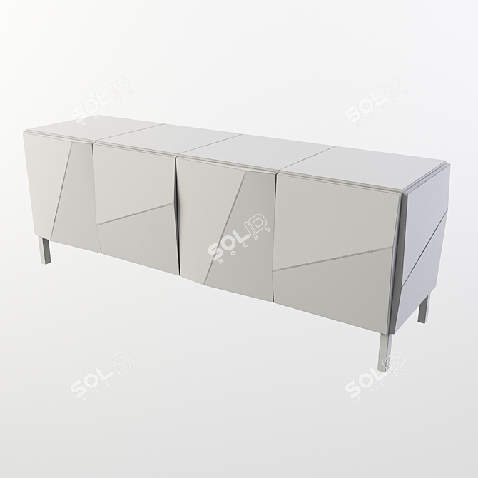 Title: Elegant Mirror Buffet 3D model image 2