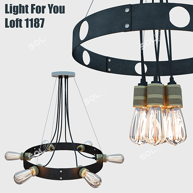 Modern Loft Chandelier Light 3D model image 1