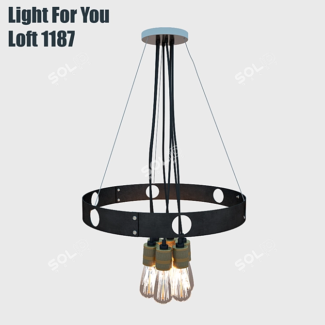 Modern Loft Chandelier Light 3D model image 2