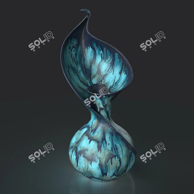 Hand-Painted Decorative Vase with Unique Texture 3D model image 1