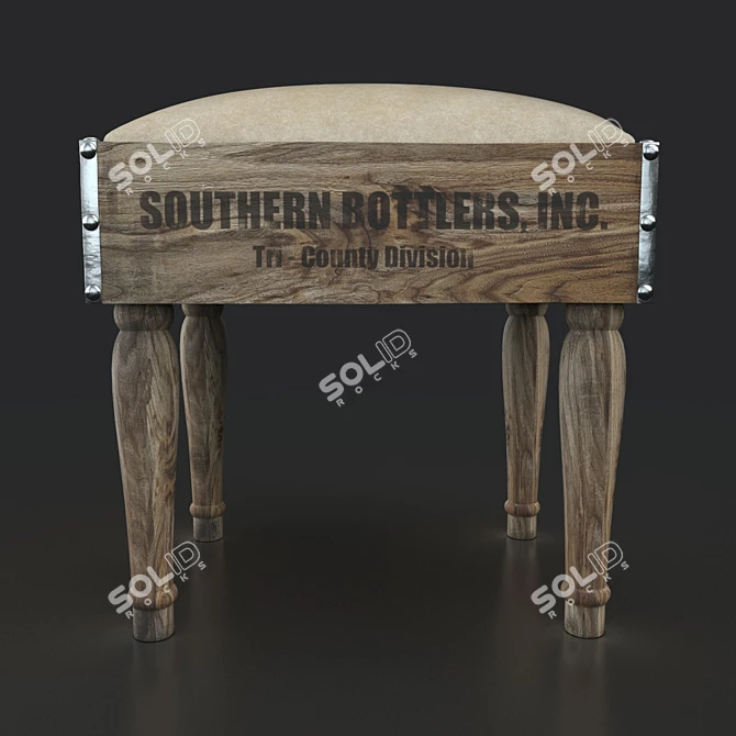 Vintage Southern Bottlers: Unwrapped Textures 3D model image 2